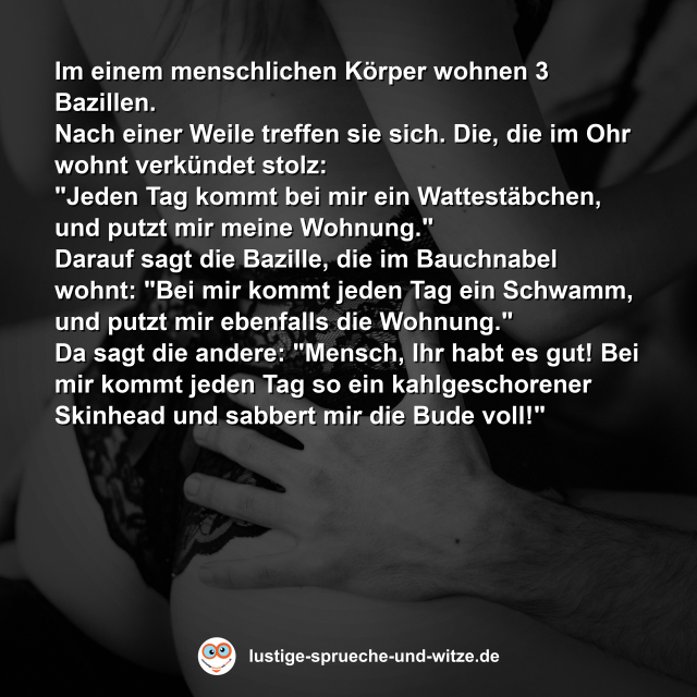 Im einem menschlichen K&ouml;rper wohnen 3 Bazillen.
